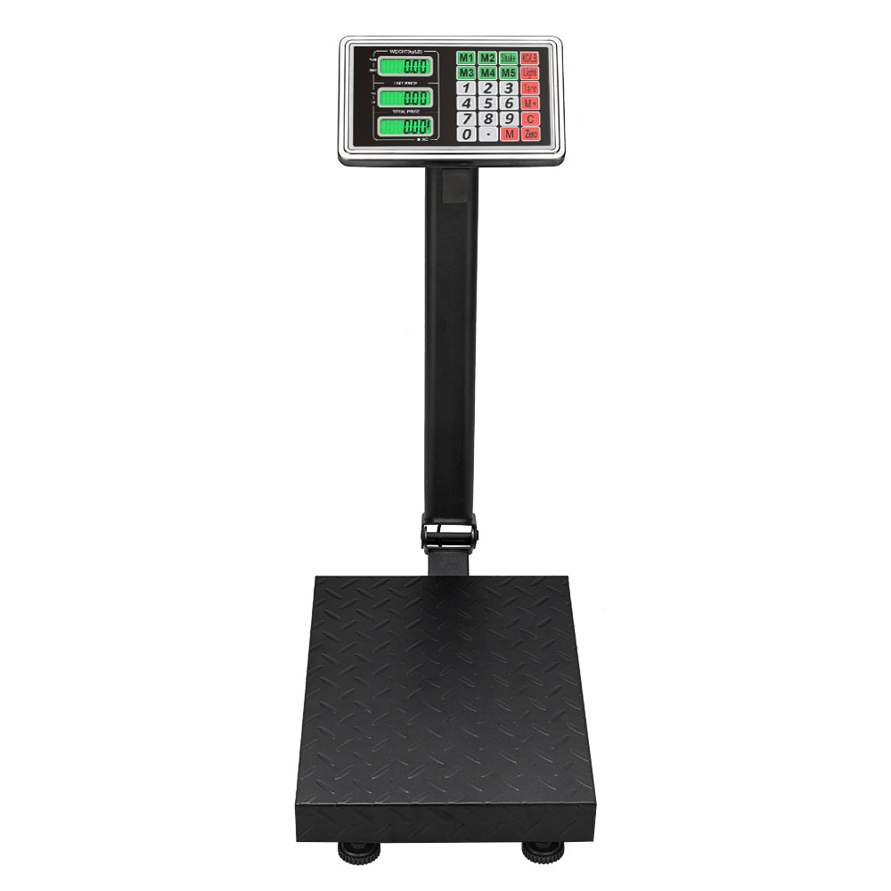 100KG/220lbs LCD Digital Personal Floor Postal Platform Scale with 30*40 Platform & 0.6mm Plate Black UK Plug