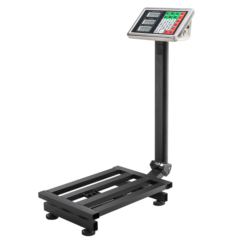 100KG/220lbs LCD Digital Personal Floor Postal Platform Scale with 30*40 Platform & 0.6mm Plate Black UK Plug