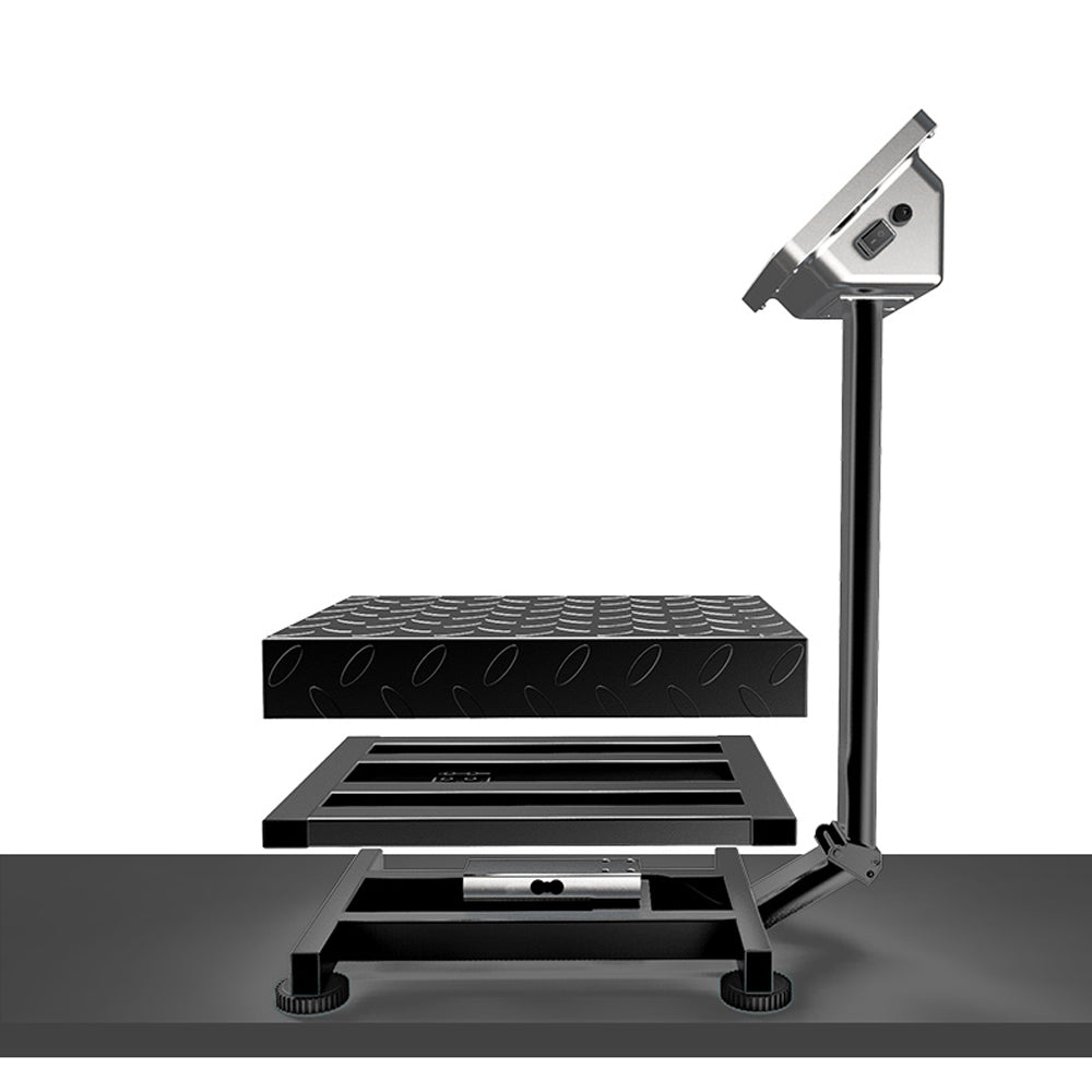 100KG/220lbs LCD Digital Personal Floor Postal Platform Scale with 30*40 Platform & 0.6mm Plate Black UK Plug