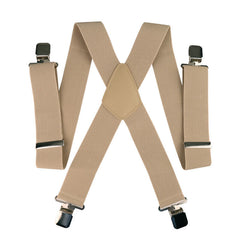 50MM Width Adjustable Elastic Men Suspenders - Khaki