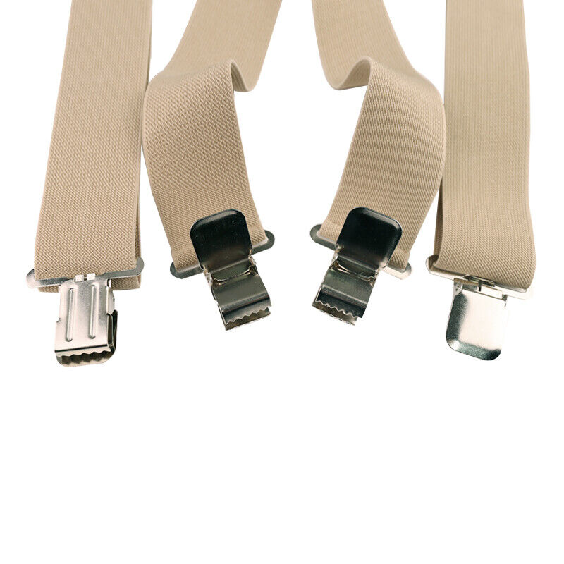 50MM Width Adjustable Elastic Men Suspenders - Khaki