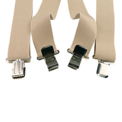 50MM Width Adjustable Elastic Men Suspenders - Khaki