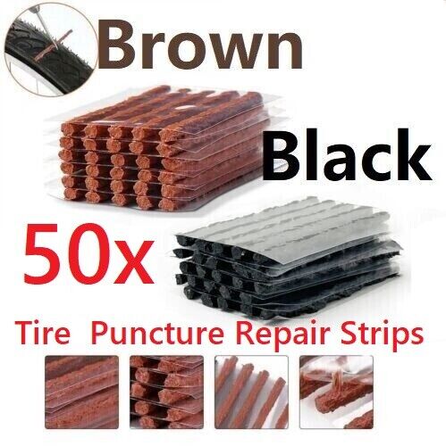 50Pcs Tubeless Tire Tyre Puncture Repair Kit Strips Plug Car Van Truck Bike 10CM