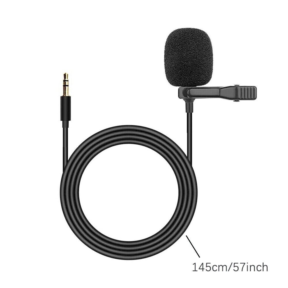 3.5mm Mini Lavalier Clip-on Lapel Mic Microphone For Mobile Phone PC Recording