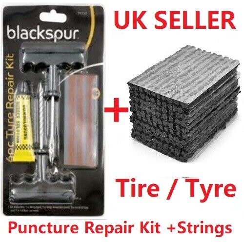 Emergency Car Van Motorcycle Tubeless Tyre Tire Puncture Repair Kit Tool Strips