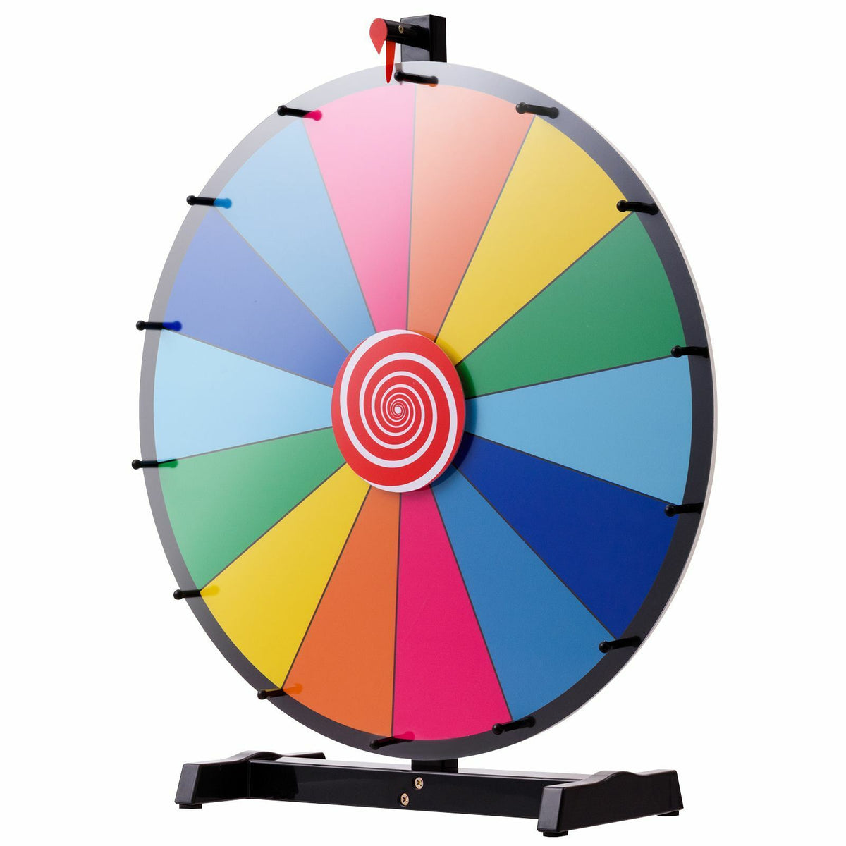 24" Color Prize Wheel Dry Erase Fortune Spinning Tabletop Win Game Party Fun -UK