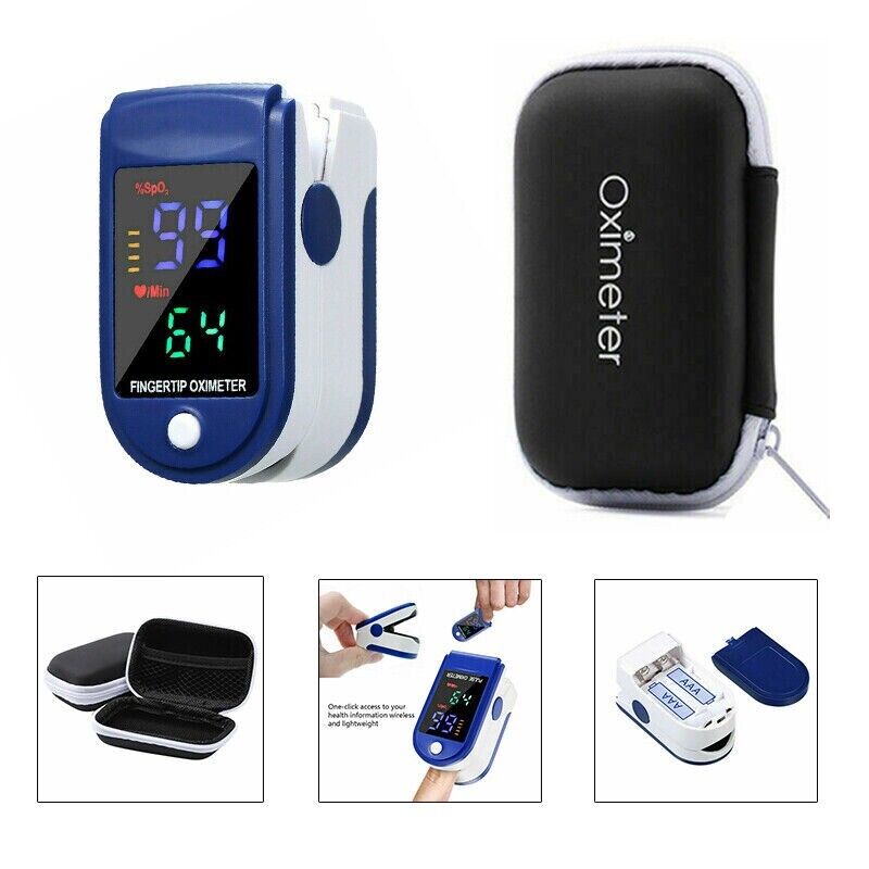 FDA Blood Monitor Heart Saturation Rate Finger Oximeter Pulse SpO2 Oxygen  Meter