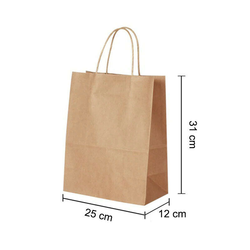 All Sizes Party Bags - Kraft Paper Gift Bag - Twisted Handles - Brown Colour