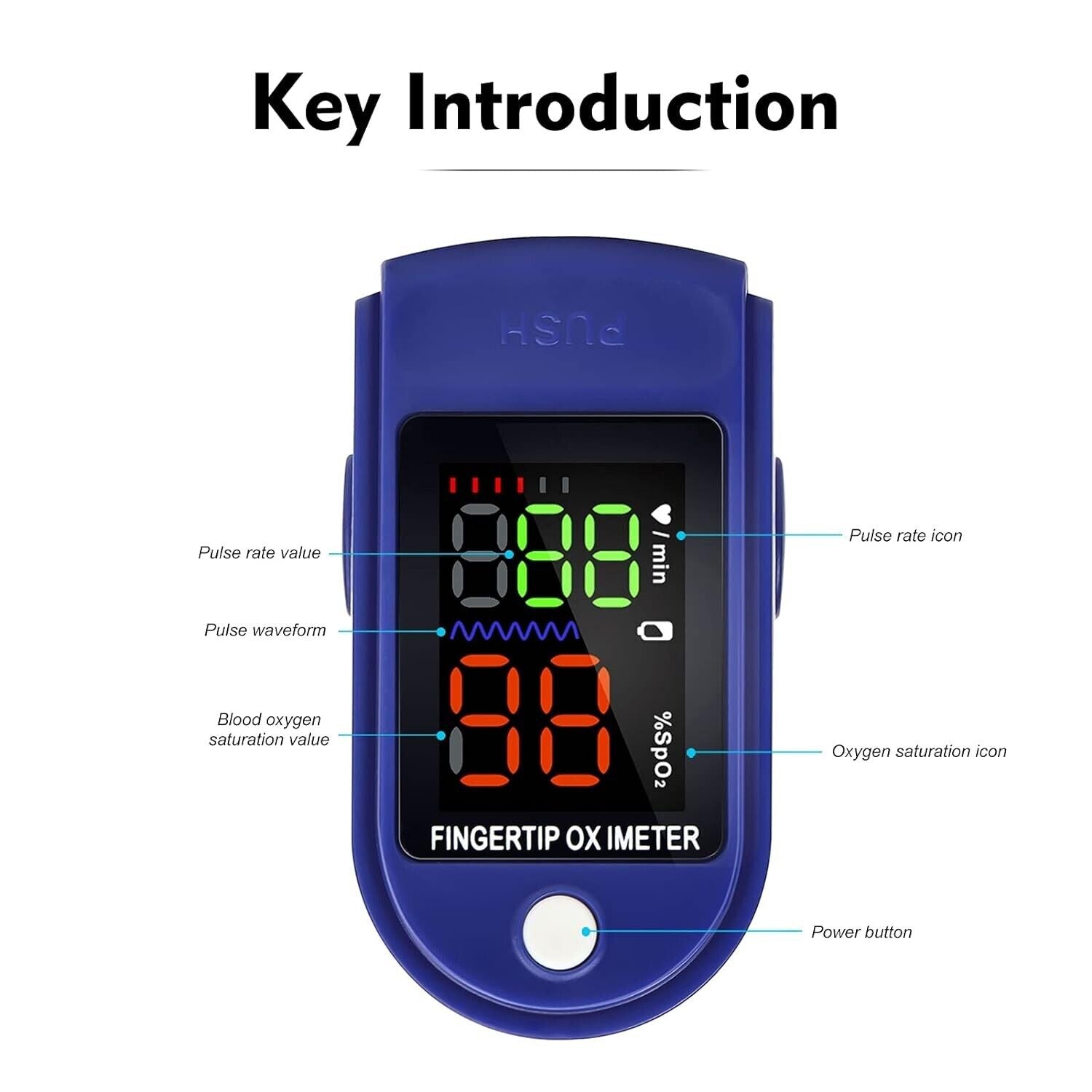 Digital Fingertip Pulse Oximeter Mini SpO2 Oxygen Saturation Monitor PR Pulse-UK