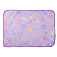 Warm Pet Mat Bone Print Cat Dog Puppy Fleece Soft Blanket Bed Cushion Cover - UK