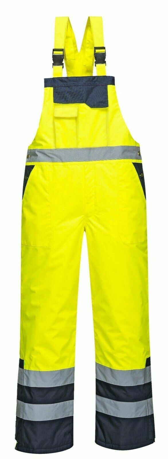 Hi vis Viz Contrast Bib & Brace Waterproof Overall Safety Workwear Portwest S488