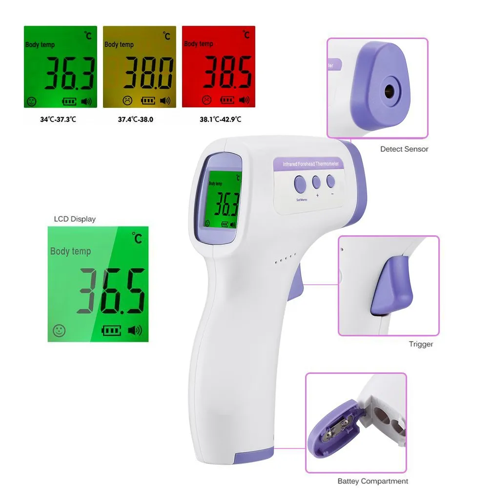 Infrared Digital Non-Contact Forehead Thermometer Adult Baby Temperature Gun Kid