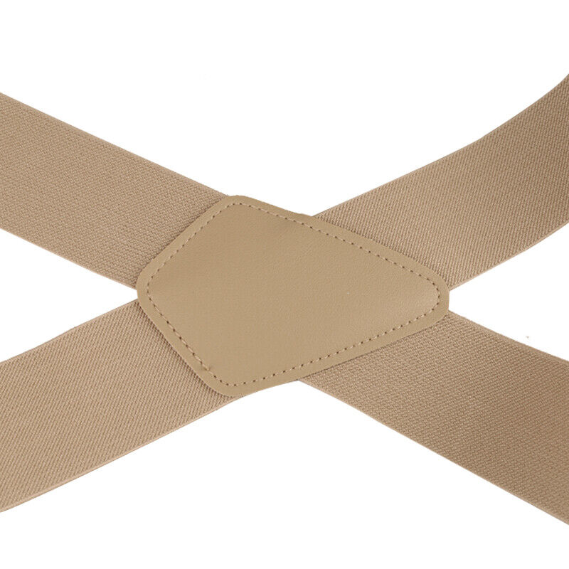 50MM Width Adjustable Elastic Men Suspenders - Khaki