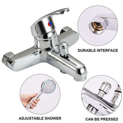 Luxury Bathroom Sink Bath Mix Tap Shower Mixer Taps with Hose and Shower Head-UK