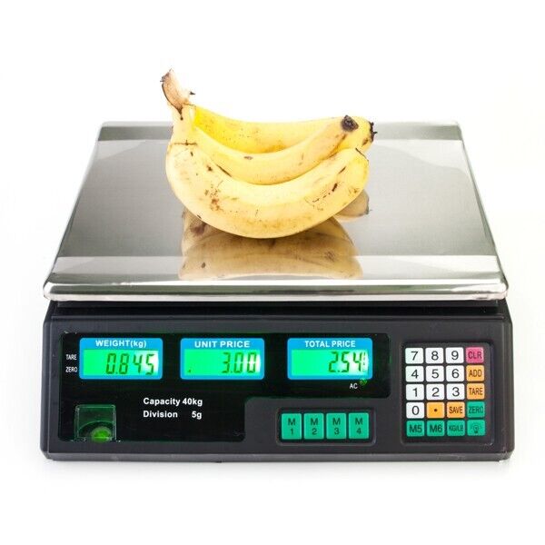 40kg/5g Digital Price Computing Scale for Vegetable polish Price UK Plug