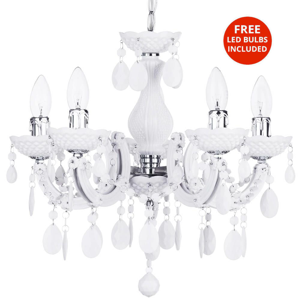 Marie Therese Chandelier Ceiling Light Crystal Effect 5 Arm - UK