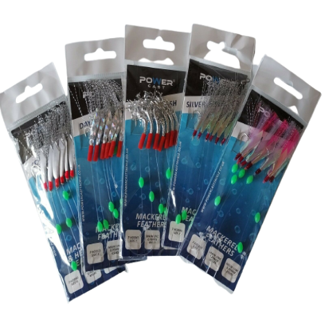 7 hook size 2 fishing mackerel feather lure sea Herring Bai- Mixed-5 Packs