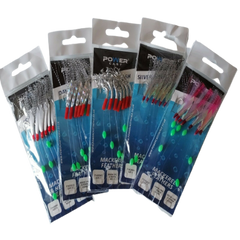 7 hook size 2 fishing mackerel feather lure sea Herring Bai- Mixed-5 Packs