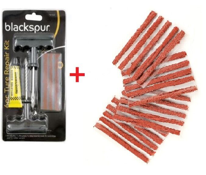 Tubeless Tire Tyre Puncture Repair Kit 4" Strips Plug Car Van Truck Bike