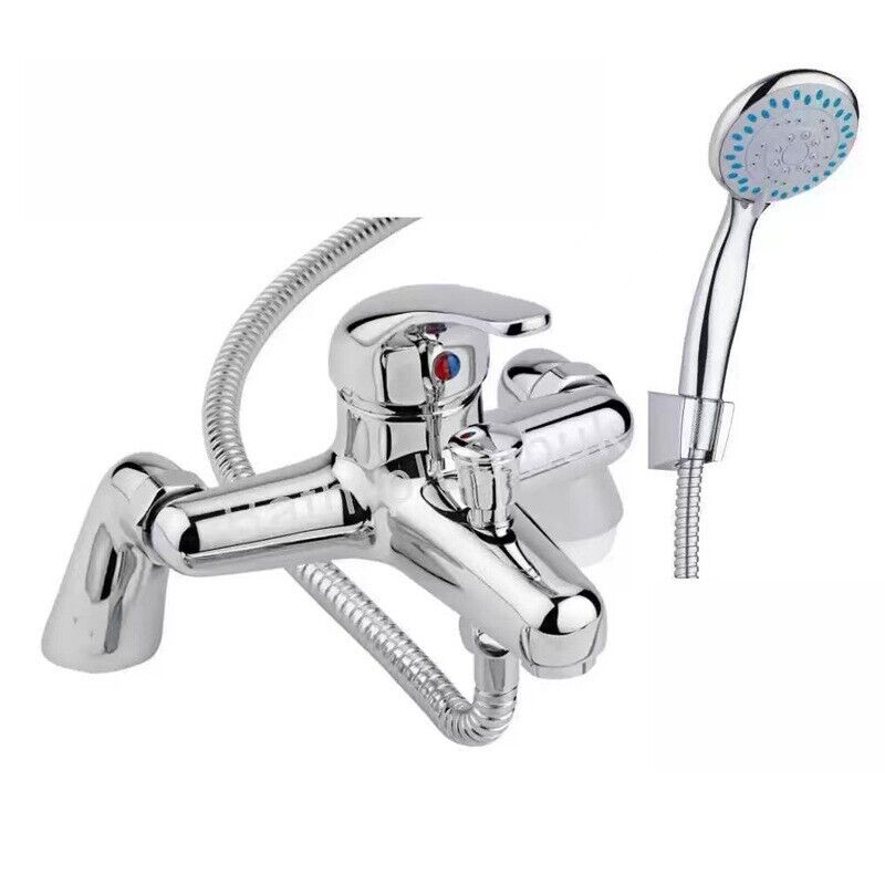 Luxury Bathroom Sink Bath Mix Tap Shower Mixer Taps with Hose and Shower Head-UK