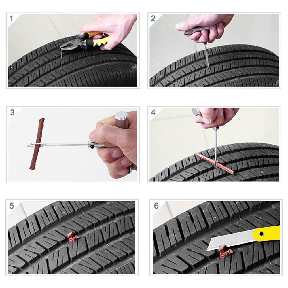 5-100 Tubeless Tire Tyre Puncture Repair Kit Strips Plug Car Van Truck Bike 10CM