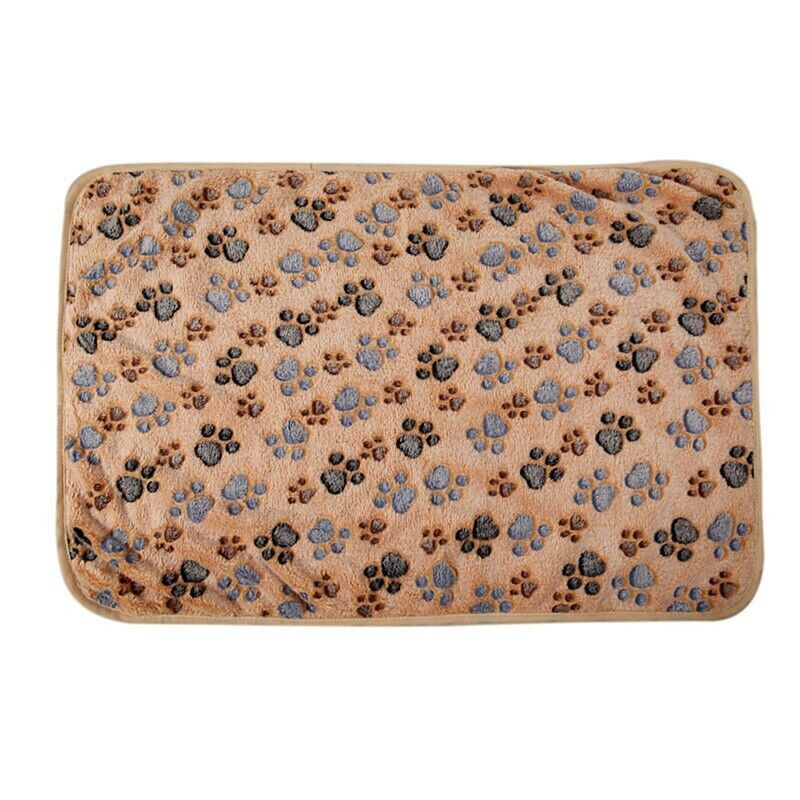 Warm Pet Mat Bone Print Cat Dog Puppy Fleece Soft Blanket Bed Cushion Cover - UK