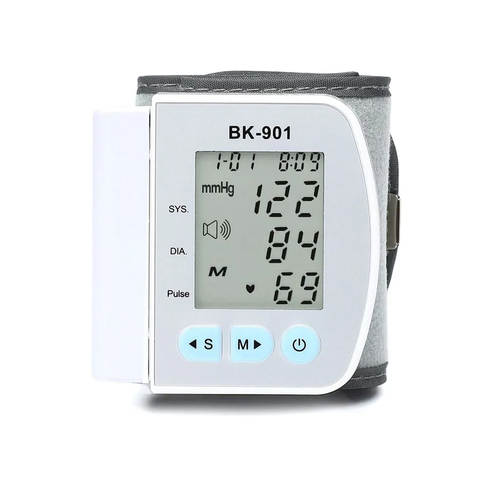 LCD Digital Wrist Blood Pressure Monitor BP Measure Heart Beat Rate Pulse Device