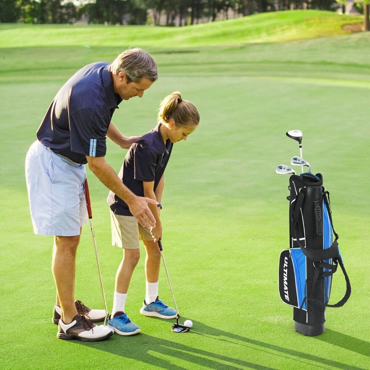 Junior Golf Club Set Professional Golf Set for Age 8 to 10 w/ 3# Fairway Wood-UK