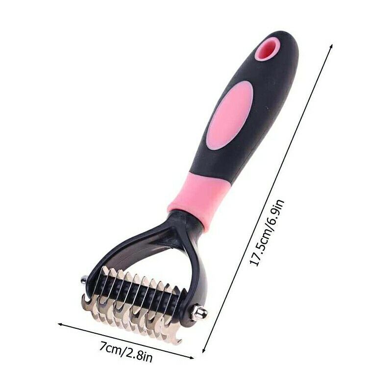 16 Teeth Double Sided Pet Cat Dog Hair Fur Shedding Trimmer Grooming - UK