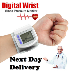 LCD Digital Wrist Blood Pressure Monitor BP Measure Heart Beat Rate Pulse Device