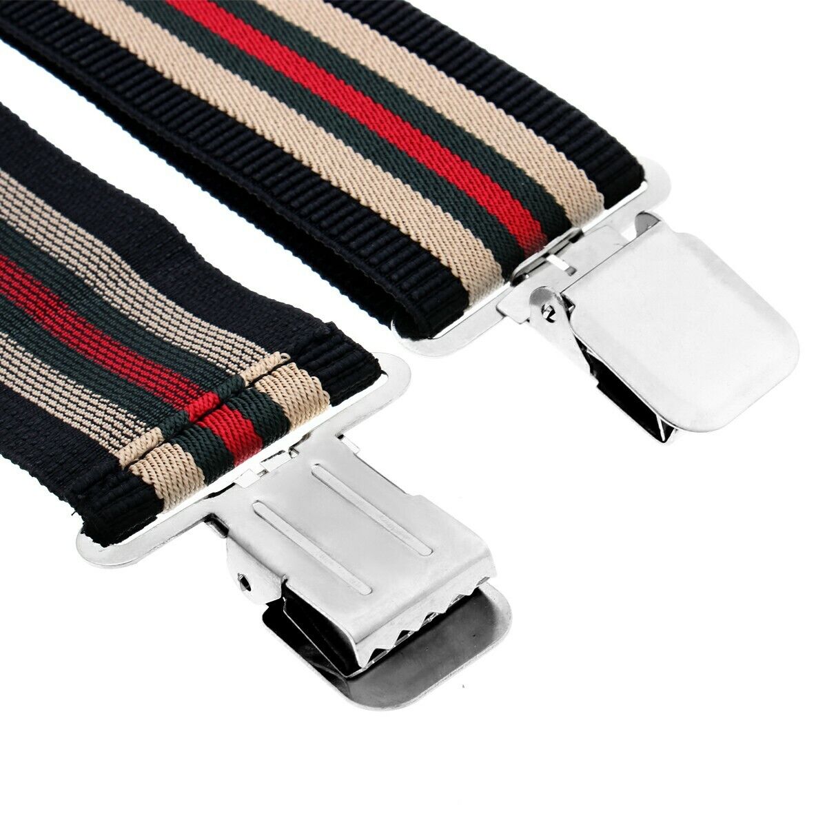 50mm Adjustable Grid Plain Mens Braces Suspenders Heavy Duty Trouser Elastic UK