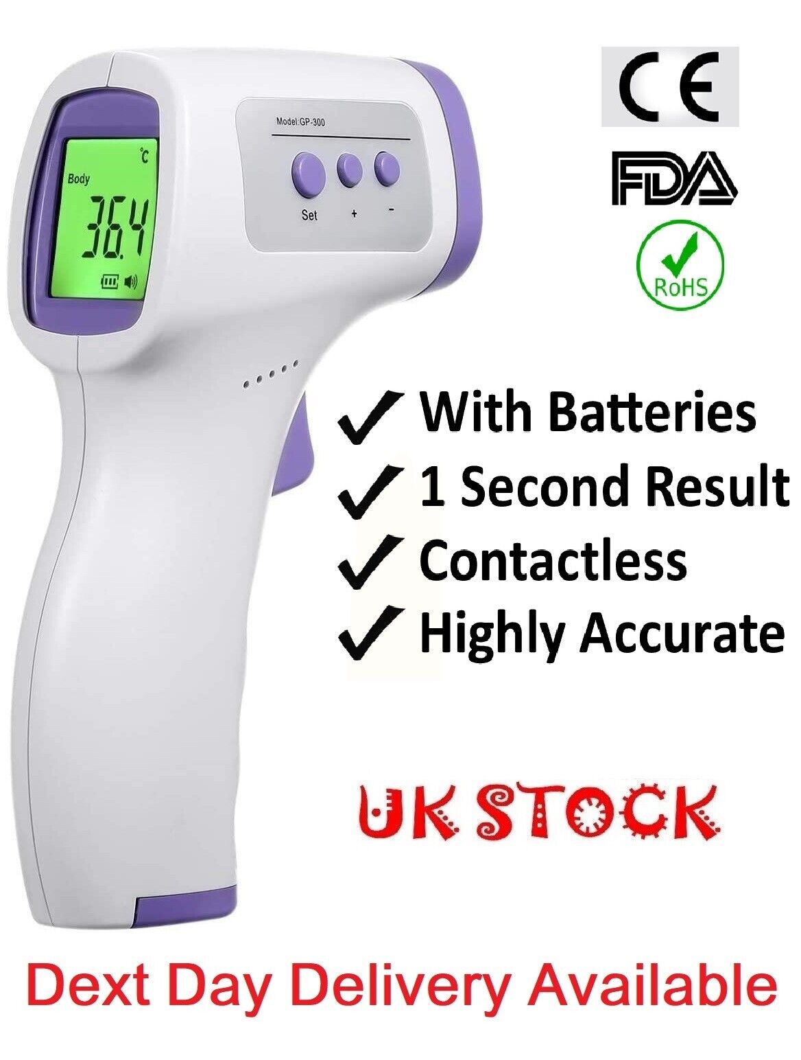 Digital Forehead Thermometer Contactless & Accurate For Baby Children Kids Adult