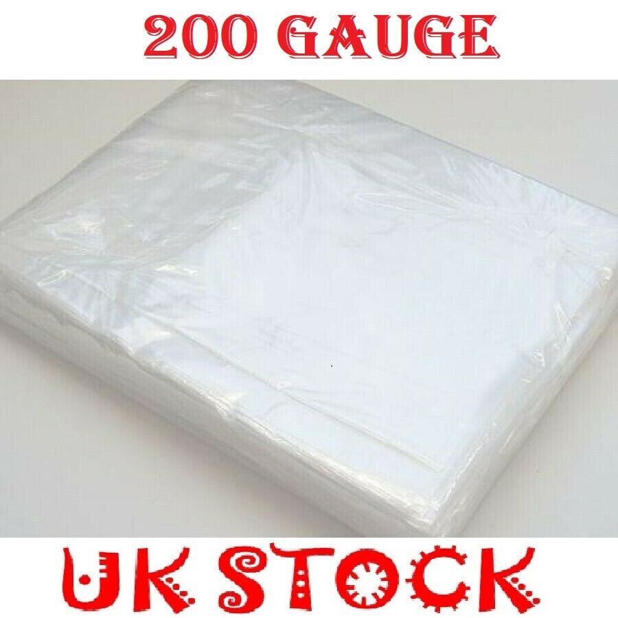 Clear Plastic Bags Sizes Crafts Food Poly All Size Cheap - 200 Gauge