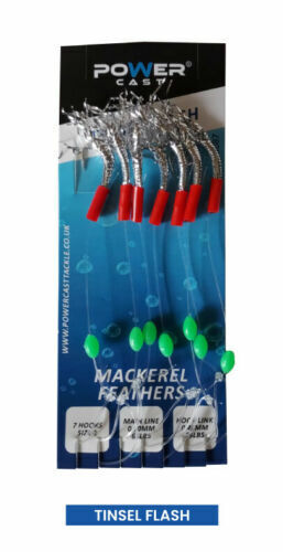 mackerel feather lure sea Bait Fish Saltwater Fishing 7 hook size 2/0