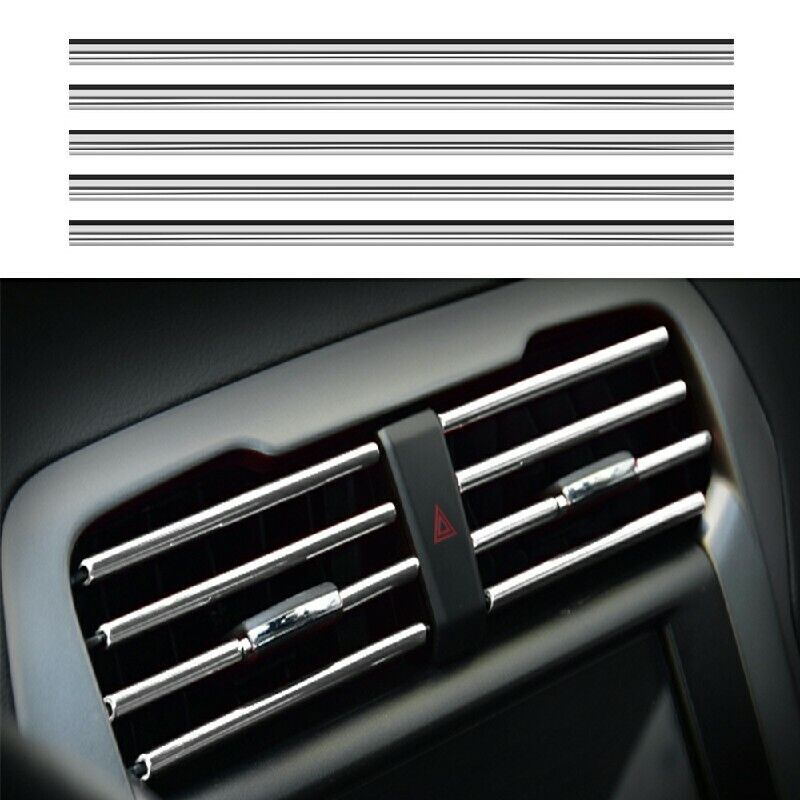 10Pcs Car Air Conditioner Outlet Vent Grille Decor U Shape Molding Trim Strip