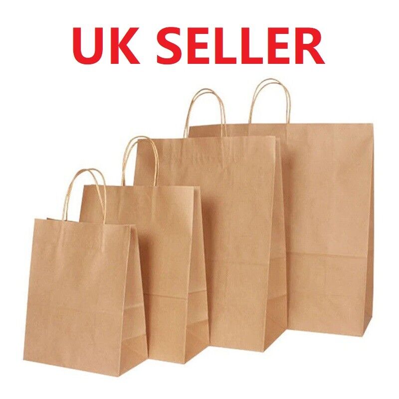 All Sizes Party Bags - Kraft Paper Gift Bag - Twisted Handles - Brown Colour