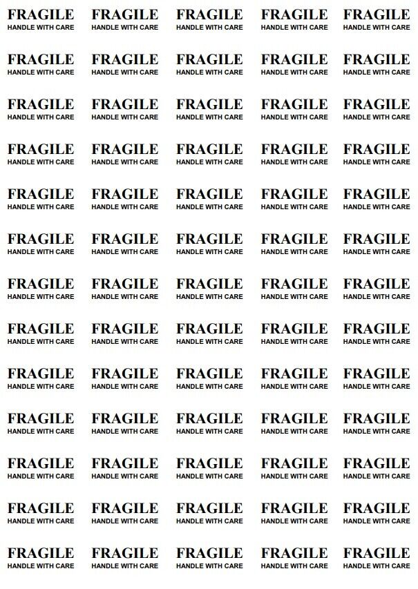  FRAGILE - Handle With Care Labels Small Stickers