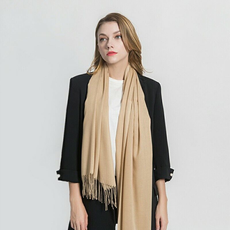 Ladies Cashmere Scarf Cashmere Wool Shawl Soft Large Thick Warm Winter Wrap - UK