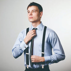 50MM MENS XXL WIDE HEAVY DUTY X SHAPE BRACES ELASTIC SUSPENDERS TROUSER CLIPS