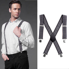 50MM Adjustable Plain Customs Mens Braces Suspenders Heavy Duty Trouser Elastic