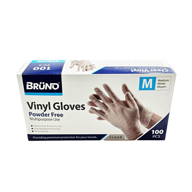 100 Disposable Vinyl Clear Examination Gloves Powder Free Latex Free Gloves