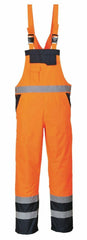 Hi vis Viz Contrast Bib & Brace Waterproof Overall Safety Workwear Portwest S488