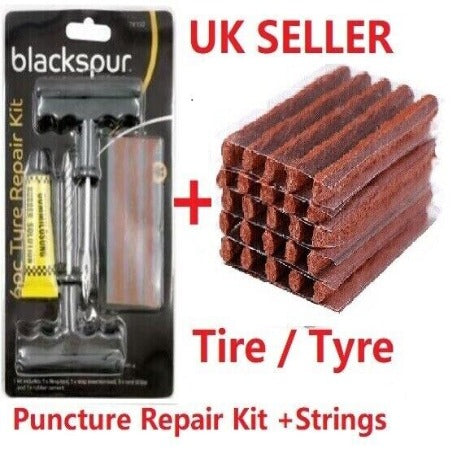 Emergency Car Van Motorcycle Tubeless Tyre Tire Puncture Repair Kit Tool Strips