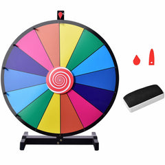 24" Color Prize Wheel Dry Erase Fortune Spinning Tabletop Win Game Party Fun -UK