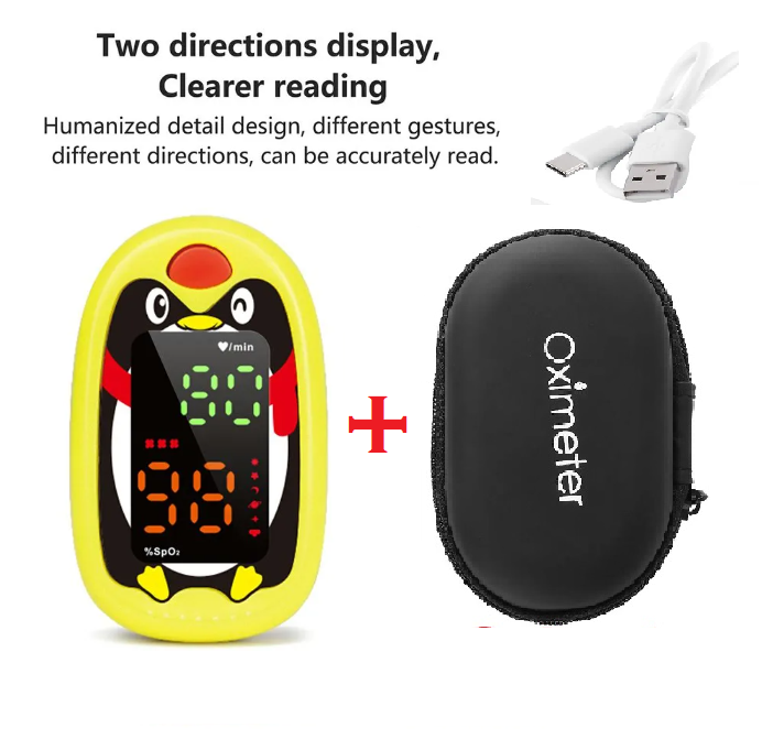 Blood Oxygen Saturation Pulse Heart Rate Monitor Kid Cute Oximeter Finger Clip