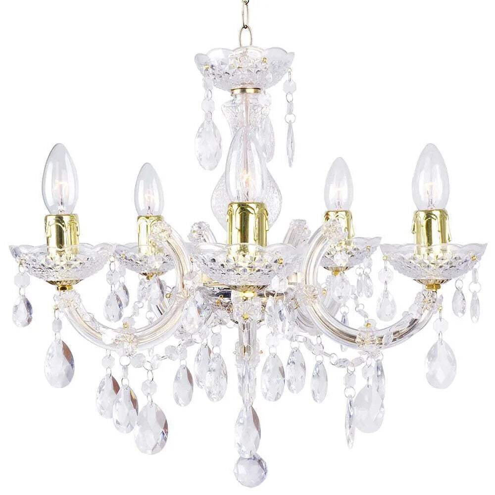 Marie Therese Chandelier Ceiling Light Crystal Effect 5 Arm - UK