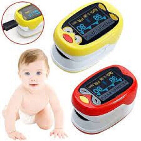 Blood Oxygen Saturation Pulse Heart Rate Monitor Kid Cute Oximeter Finger Clip