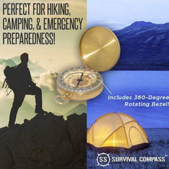 Camping Survival Compass Glow in the Dark Military Compass Survival Gear UK 