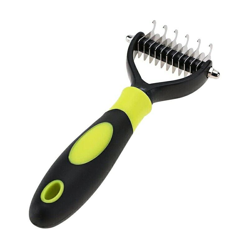 16 Teeth Double Sided Pet Cat Dog Hair Fur Shedding Trimmer Grooming - UK