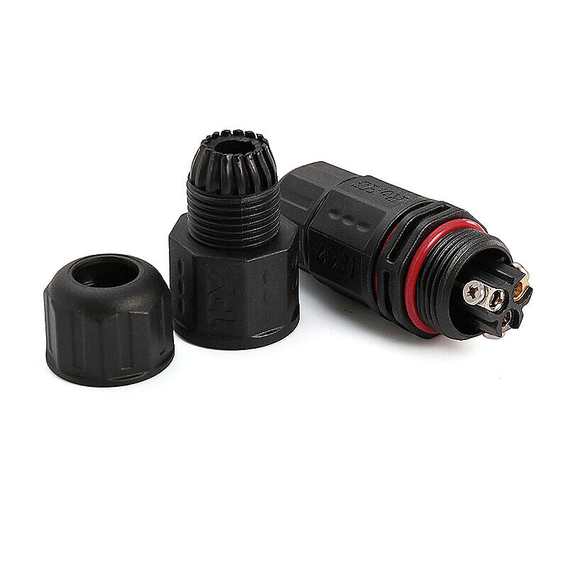 3x- L20-3 IP67 2 Pin 3 Pin Waterproof Outdoor Plug Wire Connector Adapter-UK